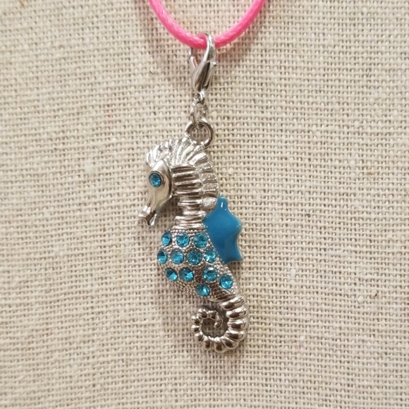 Pink Rope Seahorse Necklace - Picture 3 of 5